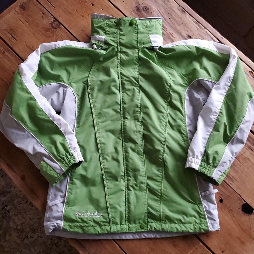 Columbia Full Zip Jacket Green Hooded Women's Small